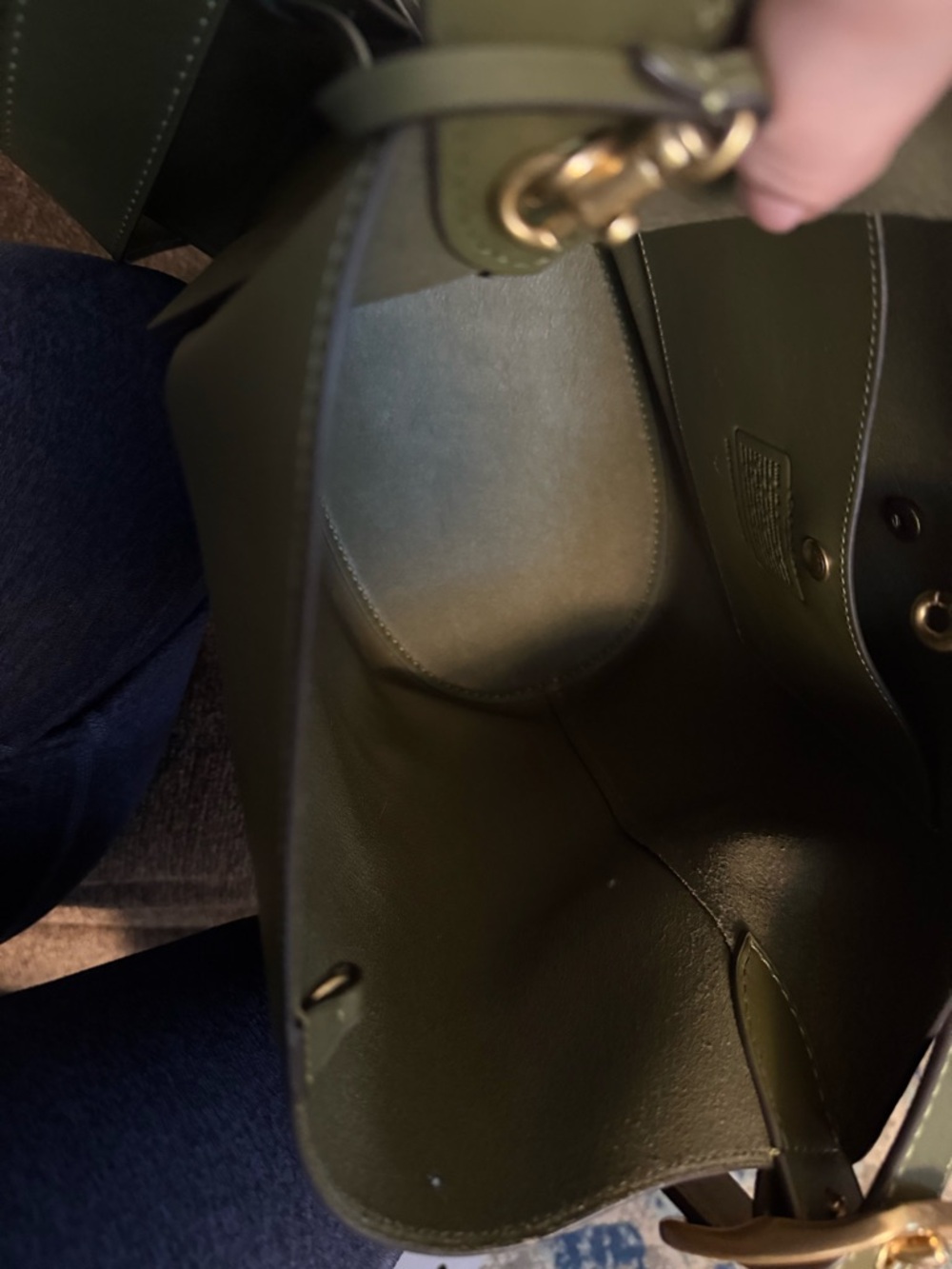 Coach Olive Green Bleecker Leather Bucket Bag EUC - Picture 5 of 9